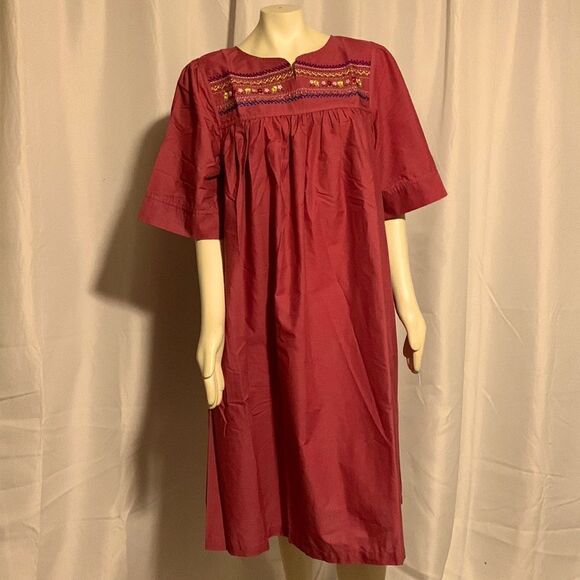 Vintage Embroidered Porch Dress Size Large - Picture 1 of 16